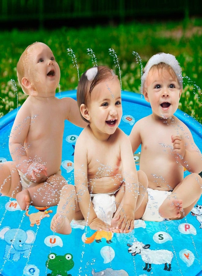 TOHIBEE Splash Pad, 68" Sprinkler for Kids, Outdoor Water Toys for 2-9 Year Old Boys Girls, Kiddie Pool, Cool Summer Gifts Toys for 2 3 4 5 6 Year Old (Animals Alphabet Theme,Small) - Image 2